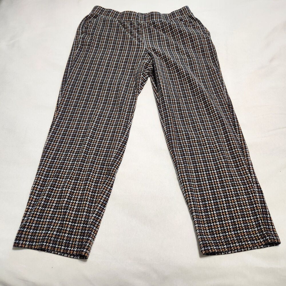 Appleseed's Petites PL Houndstooth Pull On Pants Womens Petite Large Stretch...